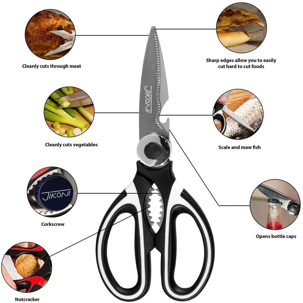 2 Pack Heavy Duty Kitchen Shears Stainless Steel Multi-Purpose Cooking Scissors